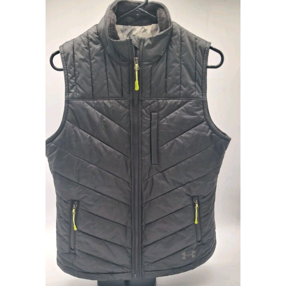 Under Armour Storm Vest Women's Medium Quilted Puffer Gray Full Zip Cold Gear